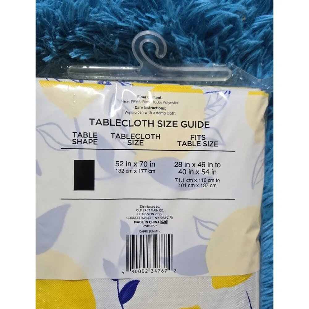 Lemon Kitchen True Living 2pc Bundle- Dish Drying Mat & PEVA Tablecloth